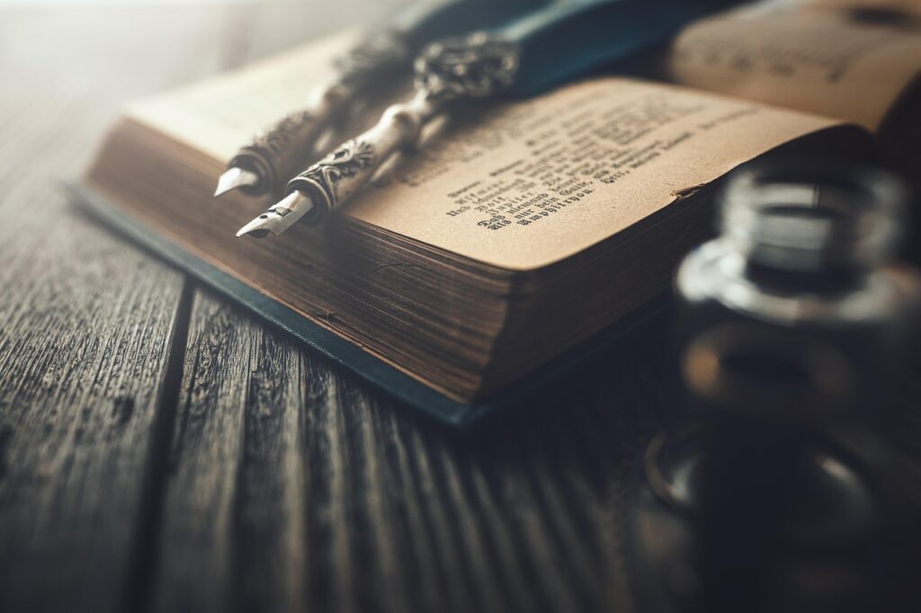 Vintage manuscript pages 