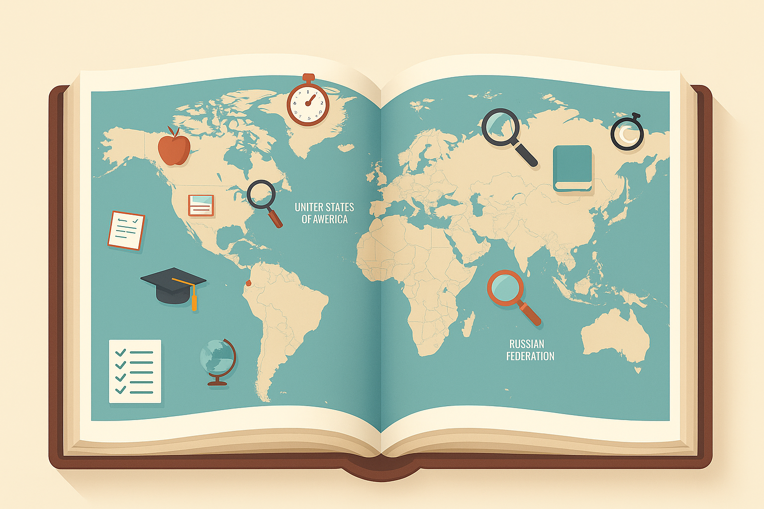 Open book displaying world map illustration symbolizing what makes stories globally marketable