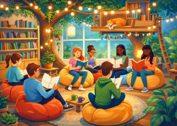 Diverse Group of Students Engaged in a Book Club Meeting