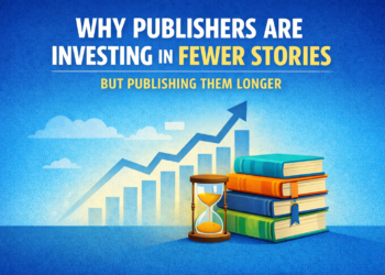 Illustration showing why publishers are investing in fewer stories with evergreen books and long term publishing growth