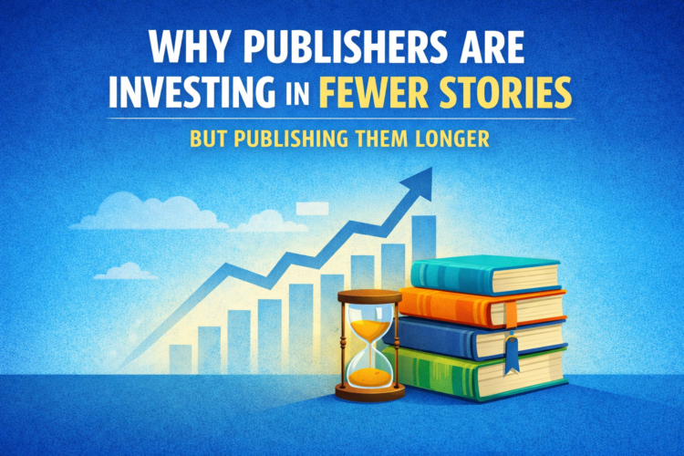 Illustration showing why publishers are investing in fewer stories with evergreen books and long term publishing growth