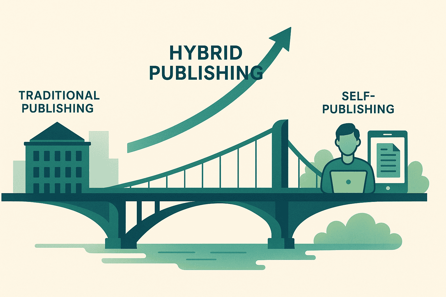 Hybrid publishing growth bridging traditional and self-publishing models with upward market trend